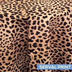 Kingdom Collection Tablecloth by Eastern Mills - Serval Print - Many Size Options