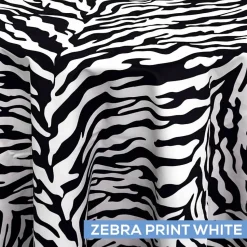 Kingdom Collection Tablecloth by Eastern Mills - Zebra Print White - Many Size Options