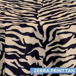 Kingdom Collection Tablecloth by Eastern Mills - Zebra Print Tan - Many Size Options
