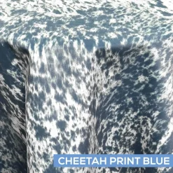 Kingdom Collection Tablecloth by Eastern Mills - Cheetah Print Blue - Many Size Options