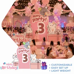 Kitty Party Foam Core Birthday Backdrop Kit by PopScene™