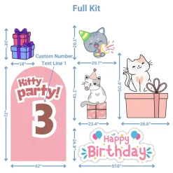 Kitty Party Foam Core Birthday Backdrop Kit by PopScene™
