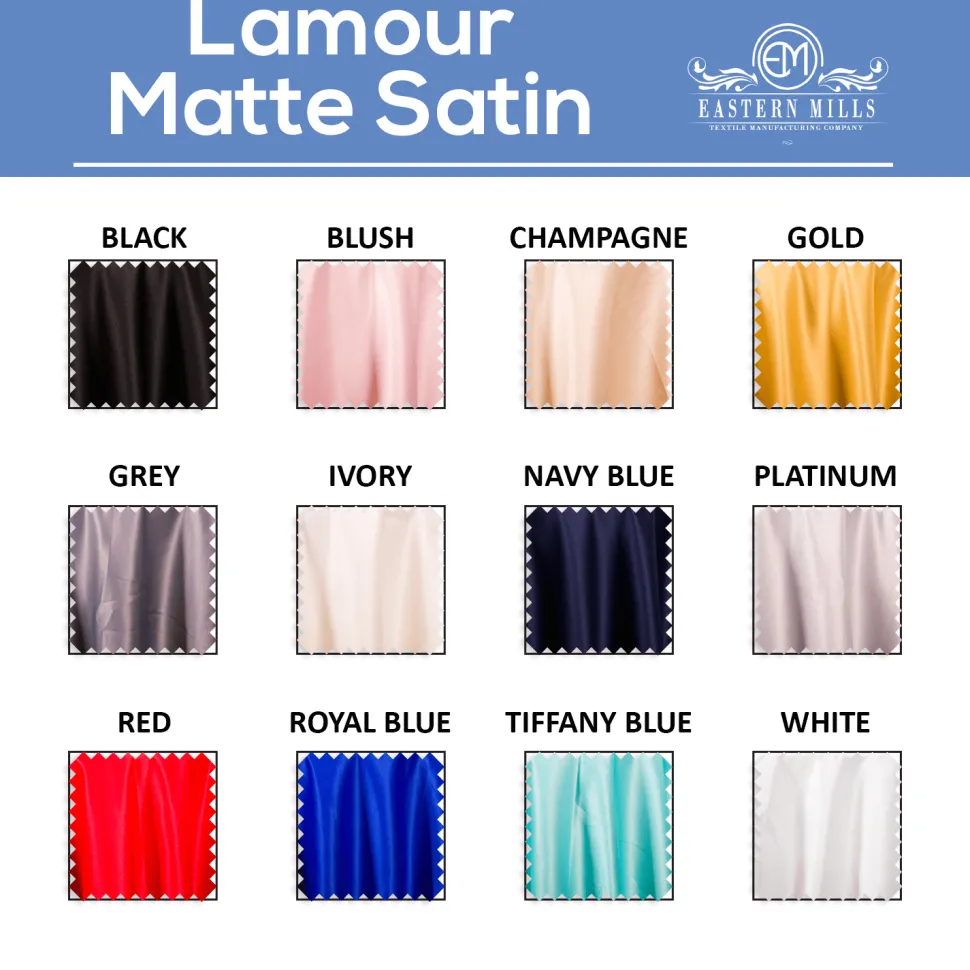 Lamour Matte Satin "Satinessa" - 100% Polyester - By The Yard - 118" Width