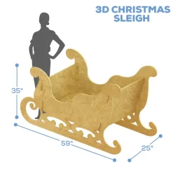 Large Collapsible 3D Christmas Sleigh