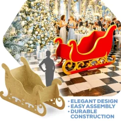 Large Collapsible 3D Christmas Sleigh