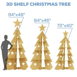Large Collapsible 3D Christmas Tree with Shelves - Select Your Size!