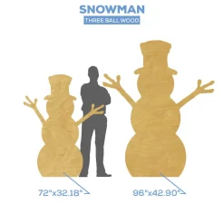 Large Collapsible Three Ball Wood Snowman - Choose your Size!