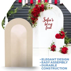 Large Full Arch Collapsing w/ 12" Ripple Edge Chiara Wall Panel - Select Your Size!