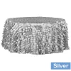 Large Petal Gatsby Circle - Round Tablecloth - 120" - Silver
