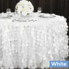 Large Petal Gatsby Circle - Round Tablecloth - 120" - White