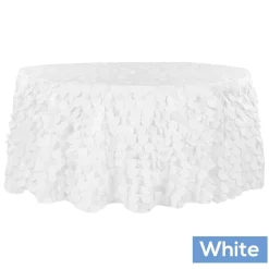 Large Petal Gatsby Circle - Round Tablecloth - 120" - White