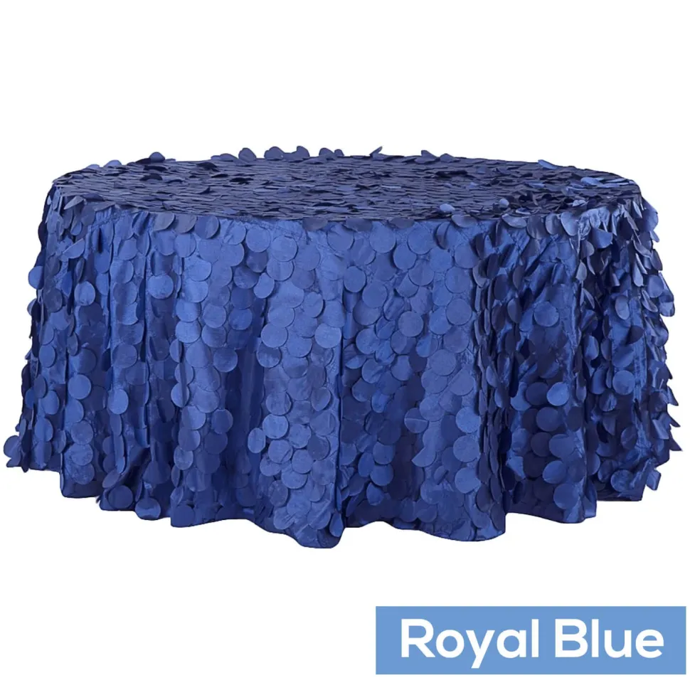Large Petal Gatsby Circle - Round Tablecloth - 120" - Royal Blue