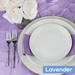 Large Petal Gatsby Circle - Round Tablecloth - 120" - Lavender