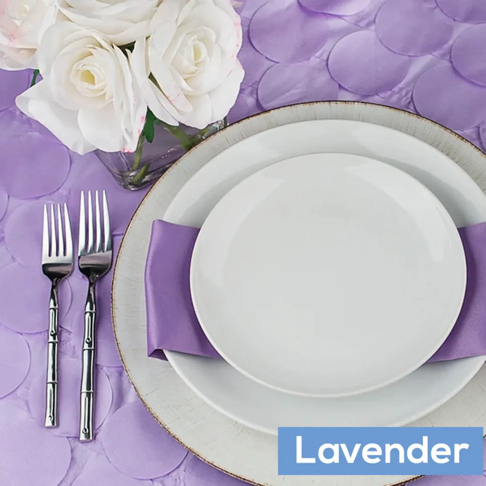 Large Petal Gatsby Circle - Round Tablecloth - 120" - Lavender