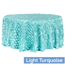 Large Petal Gatsby Circle - Round Tablecloth - 120" - Light Turquoise