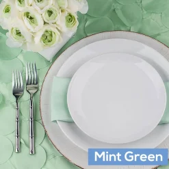 Large Petal Gatsby Circle - Round Tablecloth - 120" - Mint Green