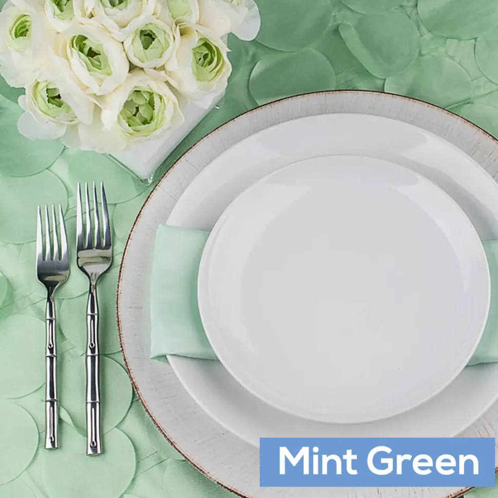Large Petal Gatsby Circle - Round Tablecloth - 120" - Mint Green