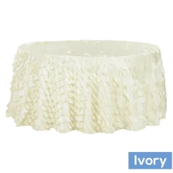 Large Petal Gatsby Circle - Round Tablecloth - 120" - Ivory