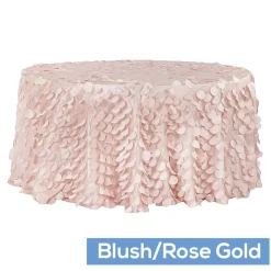Large Petal Gatsby Circle - Round Tablecloth - 120" - Blush/Rose Gold