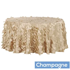 Large Petal Gatsby Circle - Round Tablecloth - 120" - Champagne