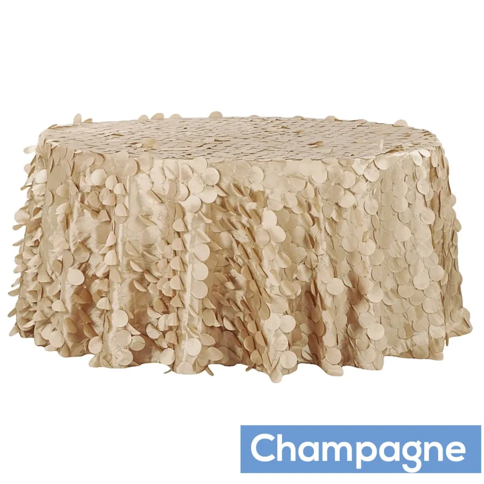 Large Petal Gatsby Circle - Round Tablecloth - 120" - Champagne