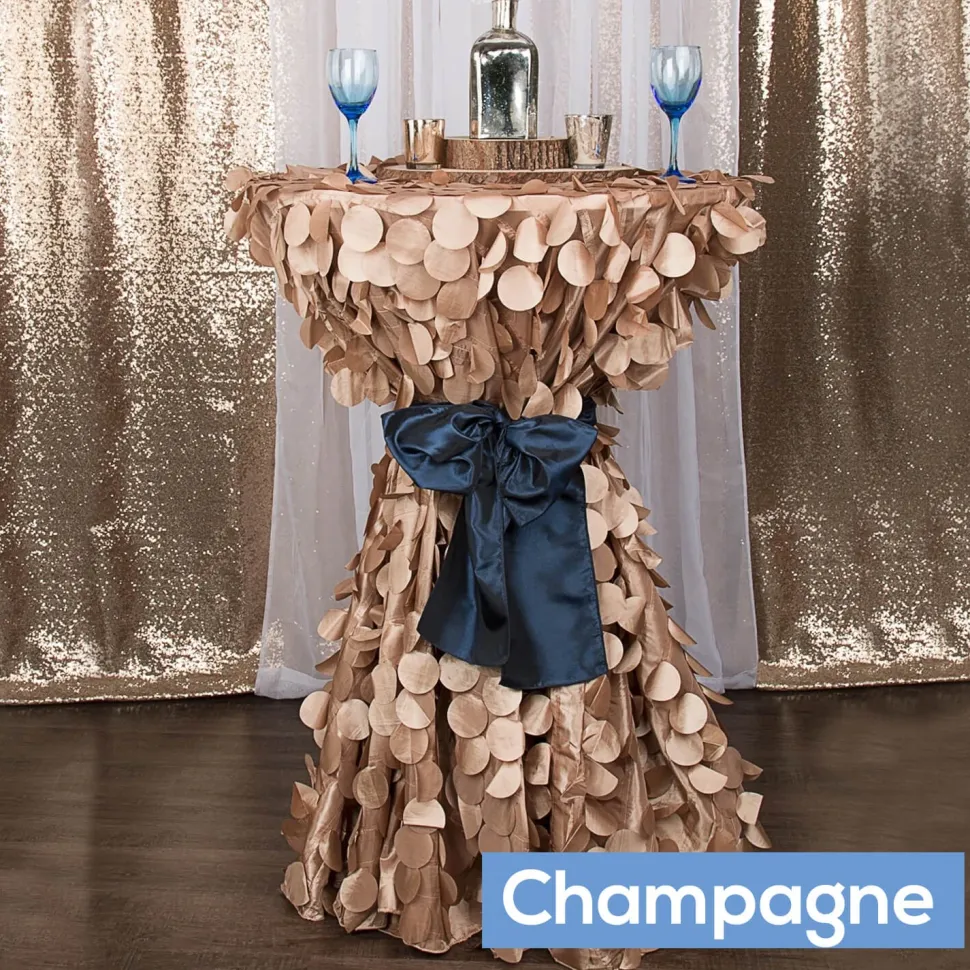 Large Petal Gatsby Circle - Round Tablecloth - 120" - Champagne