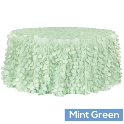 Large Petal Gatsby Circle - Round Tablecloth - 132" - Mint Green
