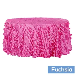 Large Petal Gatsby Circle - Round Tablecloth - 132" - Fuchsia