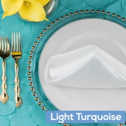 Large Petal Gatsby Circle - Square Table Overlay / Tablecloth - 90" x 90" - Light Turquoise
