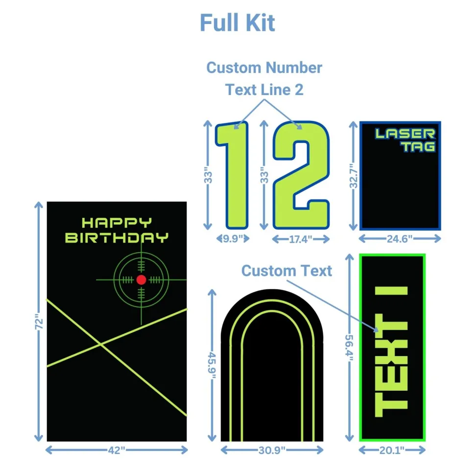 Laser Tag Foam Core Birthday Backdrop Kit by PopScene™