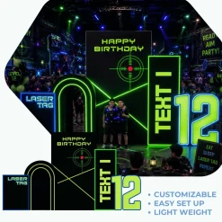 Laser Tag Foam Core Birthday Backdrop Kit by PopScene™