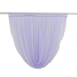 Lavender Lilac Sheer Chiffon Valance Curtain – Curved Backdrop Swag Topper with Rod Pocket (4ft Wide x 4ft, 5ft, 6ft Height Options)