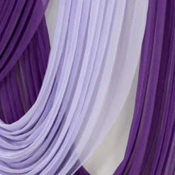Lavender Lilac Sheer Chiffon Valance Curtain – Curved Backdrop Swag Topper with Rod Pocket (4ft Wide x 4ft, 5ft, 6ft Height Options)