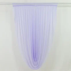 Lavender Lilac Sheer Chiffon Valance Curtain – Curved Backdrop Swag Topper with Rod Pocket (4ft Wide x 4ft, 5ft, 6ft Height Options)