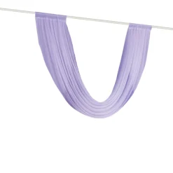 Lavender Lilac Sheer Chiffon Valance Curtain – Curved Backdrop Swag Topper with Rod Pocket (4ft Wide x 4ft, 5ft, 6ft Height Options)