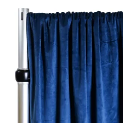 Lavish Velvet Wide Width Drape w/ Sewn Rod Pocket - Navy