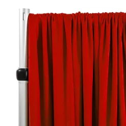 Lavish Velvet Wide Width Drape w/ Sewn Rod Pocket - Red