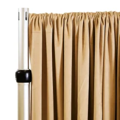 Lavish Velvet Wide Width Drape w/ Sewn Rod Pocket - Latte