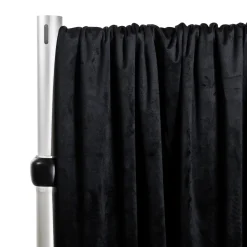 Lavish Velvet Wide Width Drape w/ Sewn Rod Pocket - Black