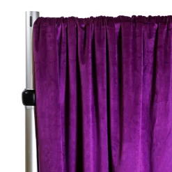 Lavish Velvet Wide Width Drape w/ Sewn Rod Pocket - Purple
