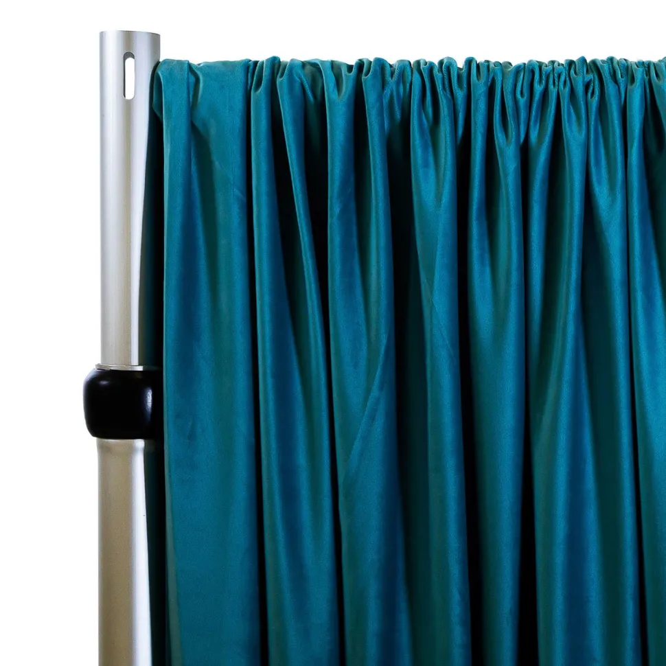 Lavish Velvet Wide Width Drape w/ Sewn Rod Pocket - Marine