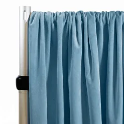Lavish Velvet Wide Width Drape w/ Sewn Rod Pocket - Ocean Blue
