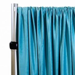 Lavish Velvet Wide Width Drape w/ Sewn Rod Pocket - Turquoise