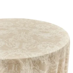 Leaf Branch Reversible Jacquard Tablecloth 120" Round - Multiple Color Options