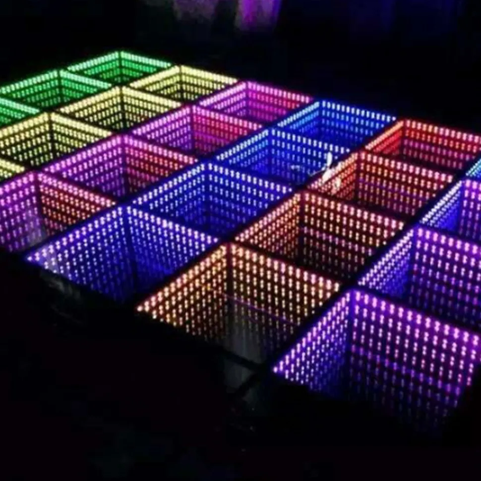 LED 3D Dance Floor w/ Magnetic Connection - 10ft x 10ft