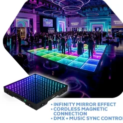 LED 3D Dance Floor w/ Magnetic Connection - 20ft x 20ft