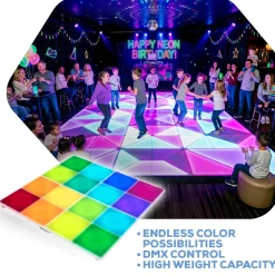 LED DMX Dance Floor - Improved! 13.2ft x 13.2ft