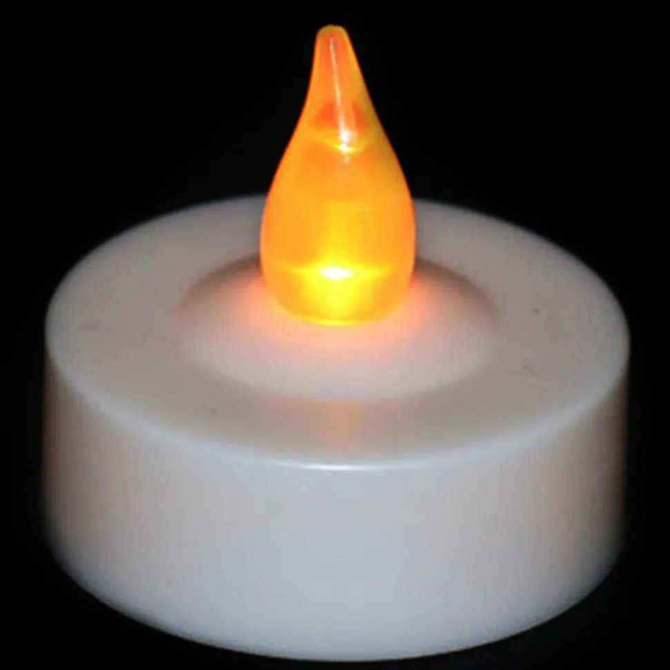LED Tea Light w/ Flicker, On/Off Switch and Replaceable Battery (12 Pack)