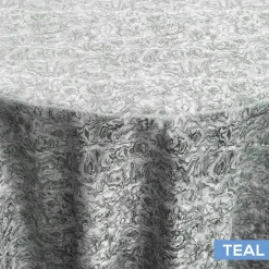 Le Krisel Tablecloth by Eastern Mills - Teal - Many Size Options