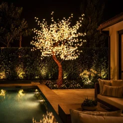 Lighted Cherry Blossom LED Tree - AC Adapter - 960 LEDs - Warm White- 8FT Tall